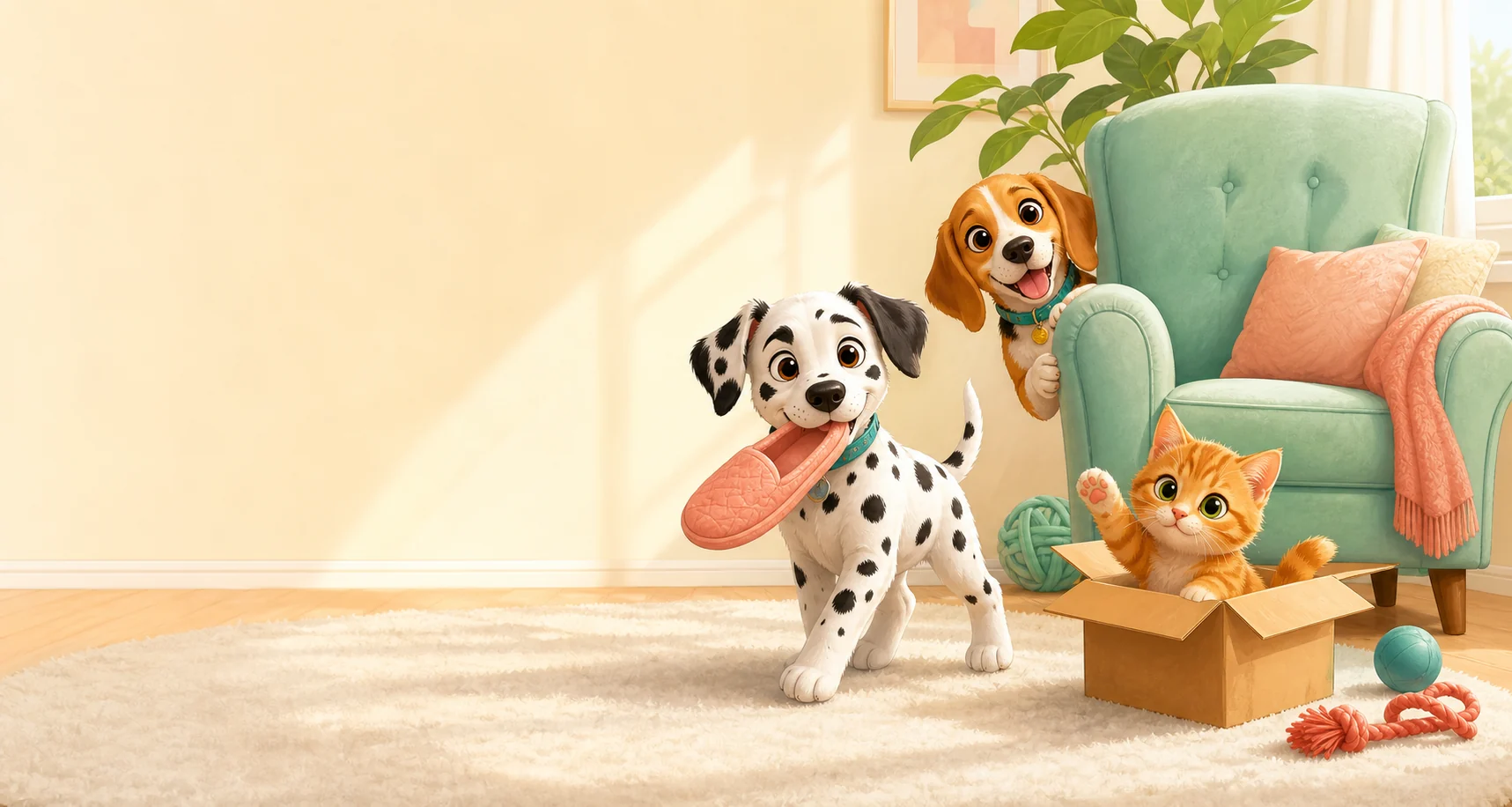 PawQi’s playful dog and cat at home